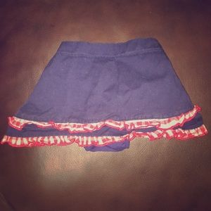 Red white and blue Ruffled Skirt / Romper